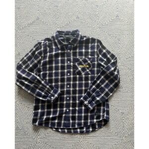 Harley Davidson Long Sleeve Flannel Button Shirt - Blue/Black/White -‎ Large